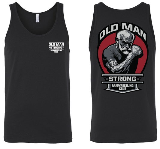 Old Man Strong Armwrestling Club Tank Top 100% Preshrunk Combed Cotton